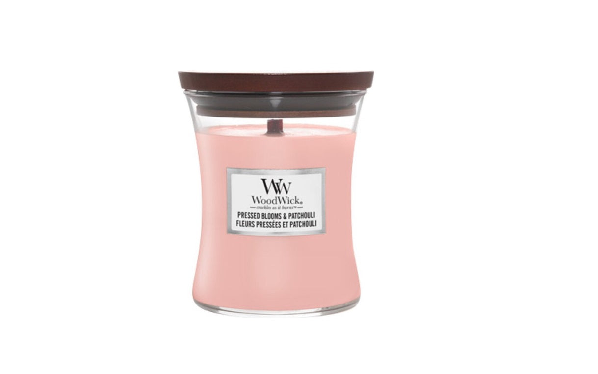 WoodWick - Pressed Blooms & Patchouli - Candle - 3 Varianten - Parfum Gift