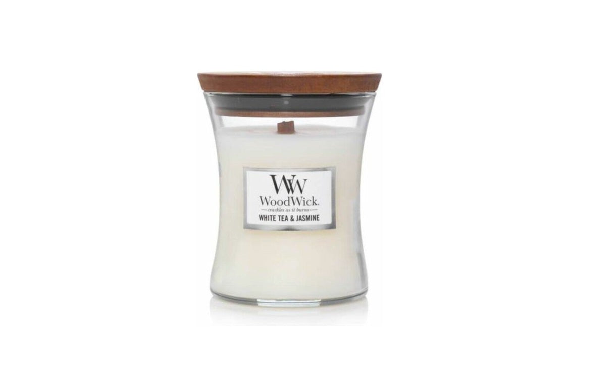 WoodWick - Whitetea & Jasmine - Candle - 3 varianten - Parfum Gift