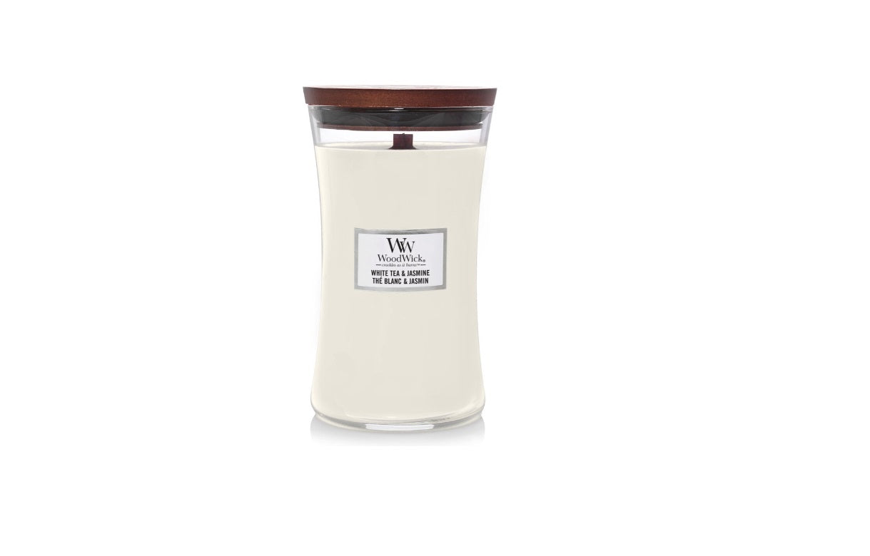 WoodWick - Whitetea & Jasmine - Candle - 3 varianten - Parfum Gift